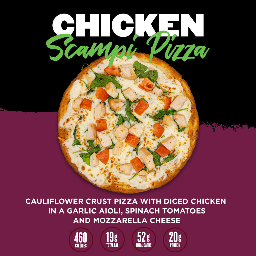 Clean Eatz Kitchen Gluten Free Cauliflower Crust Pizza Delivery Chicken Scampi