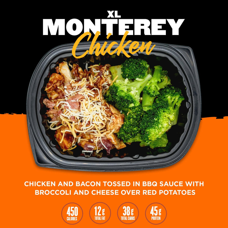 A larger portion of tempura chicken with stir-fry vegetables in General Tso's sauce, served over brown rice. Includes nutritional information: 580 calories, 21g total fat, 57g total carbs, and 40g protein